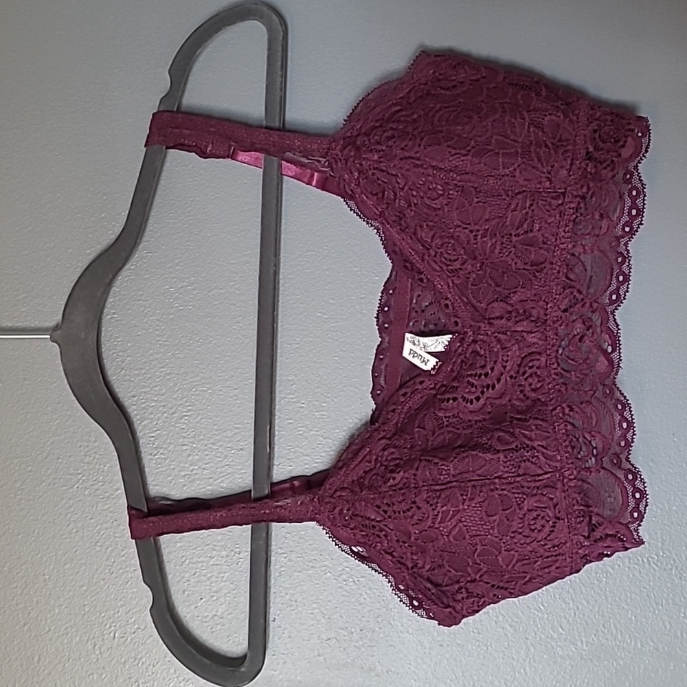 Maroon Mudd Lace Bralette